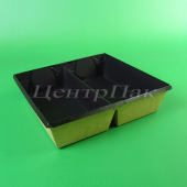 Коробка-салатник OneClick 1200 2 секции мл 190х200х55 черный (180)
