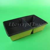 Коробка-салатник OneClick 800 мл 2 секции 120х200х55 черный (300)